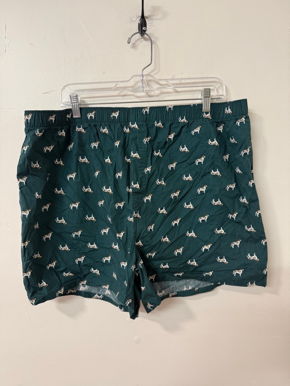 Old Navy Teal Green Boxer Shorts with Dog Print